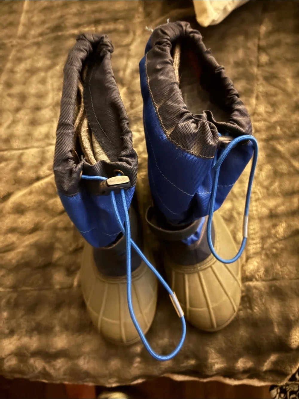 Columbia Youth Size 6 Powderbug Plus ll Waterproof Winter Snow Boots Blue Gray